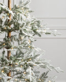 Árvore de Natal Nevada com Galhos Nevados, Suporte Metálico e Micro LEDs Embutidos
