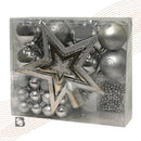 Kit 44 Enfeites Para Árvore de Natal Estrela Bolas Festão Cordão Pérolas Decoração Natalina