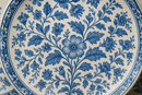 Conjunto 6 Pratos Decorativos Botânicos Azul - Cerâmica Artística